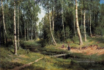 im Birkenwald 1883 klassische Landschaft Ivan Ivanovich Bäume Ölgemälde